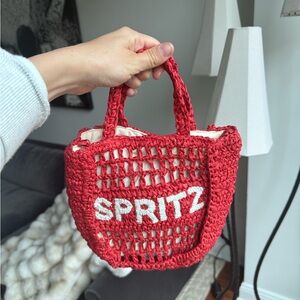 Spritz Red Open Weave Tote